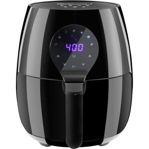 Elite Gourmet EAF-4617X Electric Digital Hot Air Fryer, 1350Watts, Oil-Less Healthy Cooker, Timer & Temperature Controls, 4 Quart, Black(5.3 Quart)