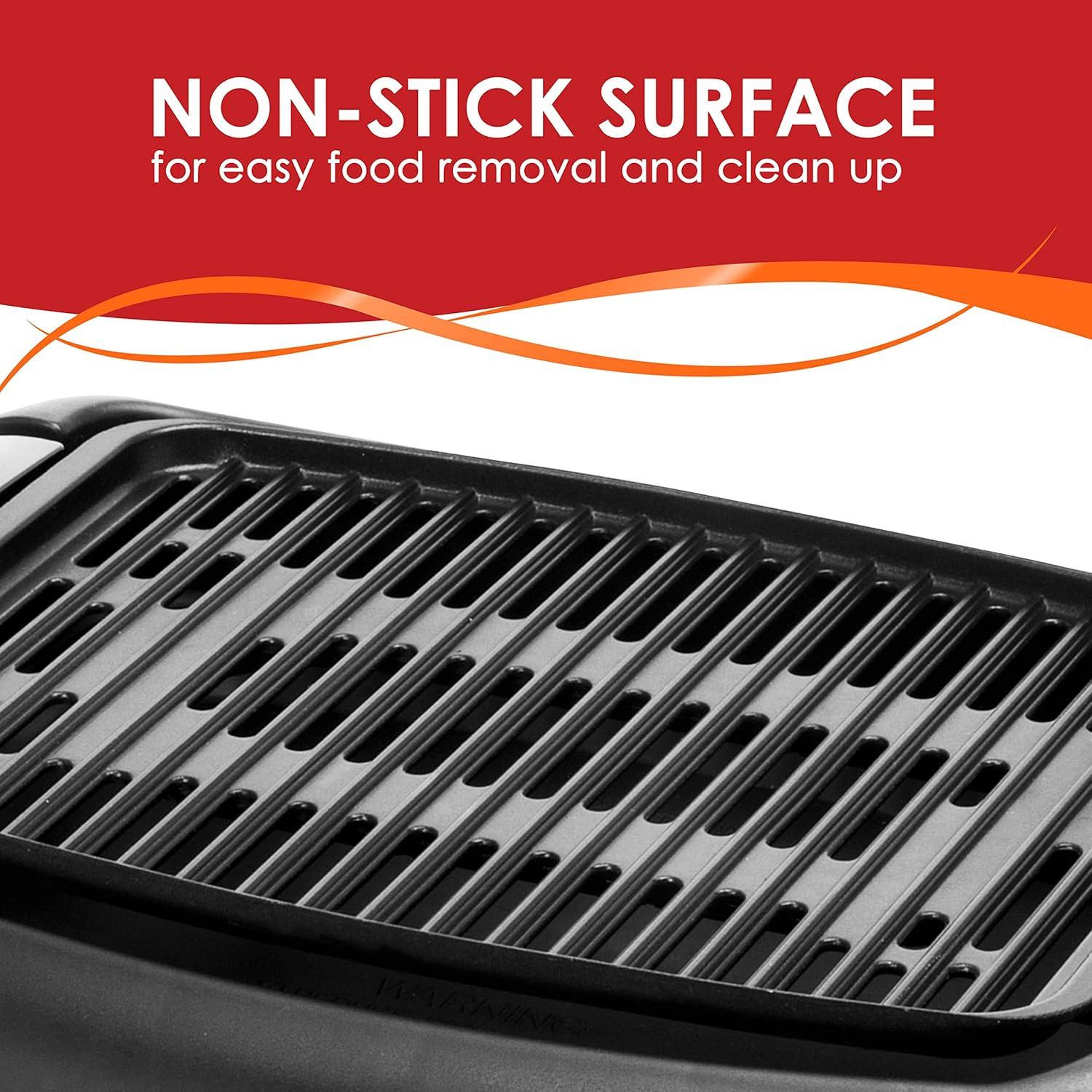 imageElite Gourmet EGL3450 Smokeless Indoor Electric BBQ Grill Dishwasher Safe Nonstick Adjustable Temperature Fast Heat Up LowFat Meals Easy to Clean Design BlackBlack