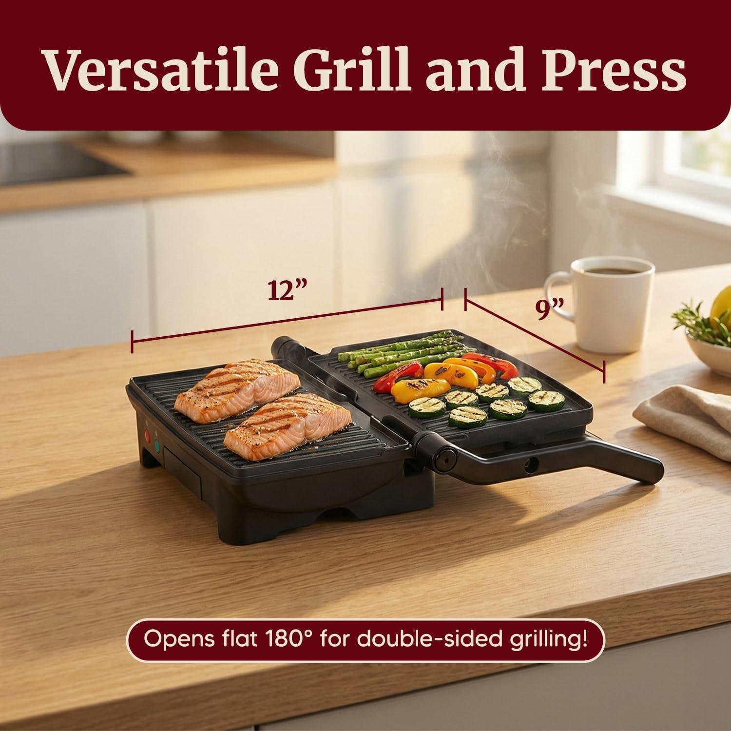 imageElite Gourmet EGL3450 Smokeless Indoor Electric BBQ Grill Dishwasher Safe Nonstick Adjustable Temperature Fast Heat Up LowFat Meals Easy to Clean Design BlackBlack
