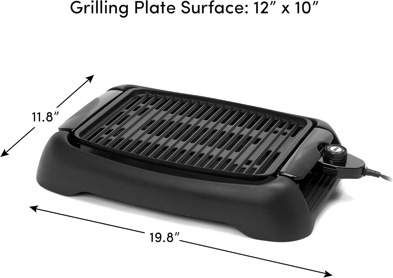 imageElite Gourmet EGL3450 Smokeless Indoor Electric BBQ Grill Dishwasher Safe Nonstick Adjustable Temperature Fast Heat Up LowFat Meals Easy to Clean Design BlackBlack