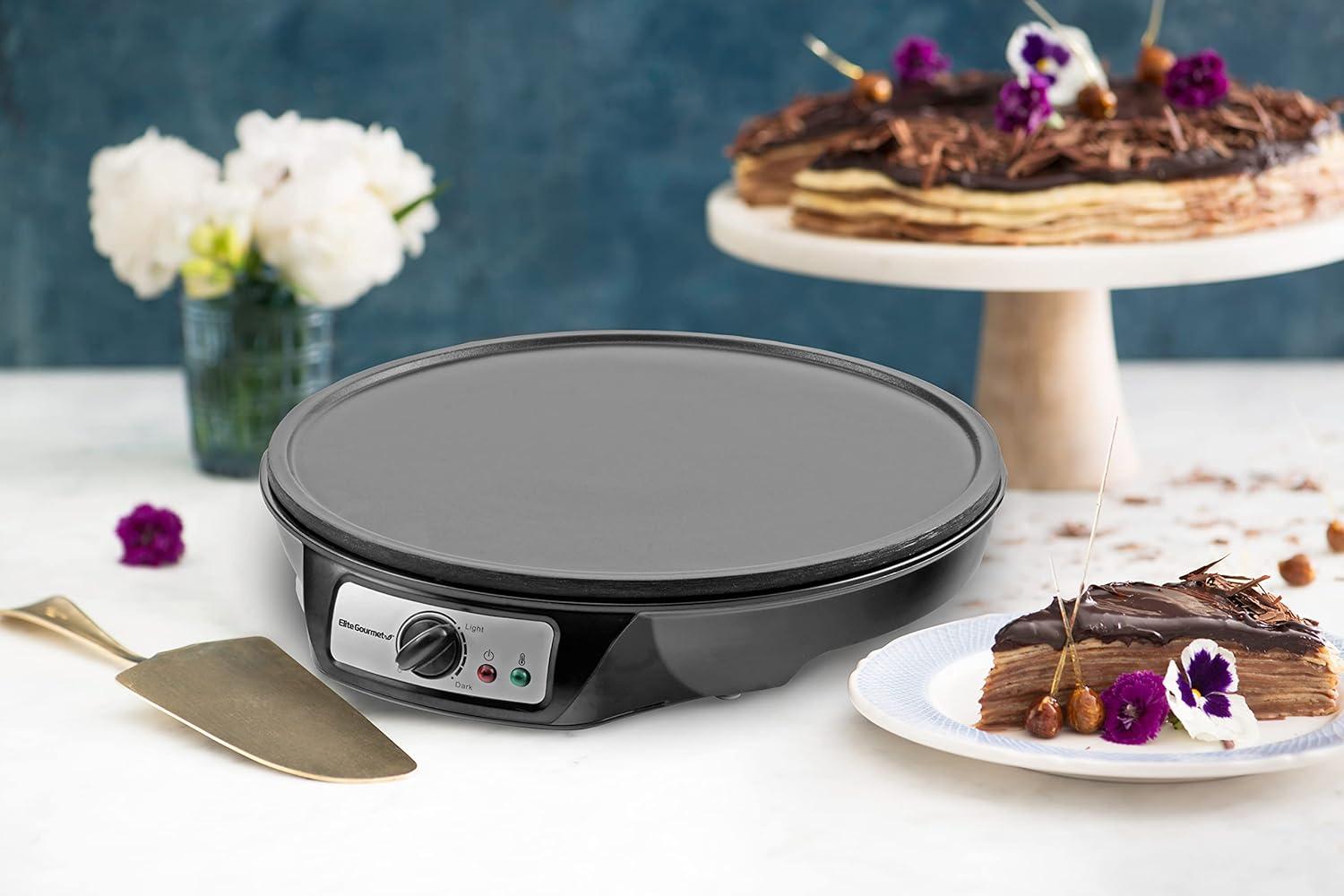 imageElite Gourmet EGR2722B Electric 105 x 85 Griddle Cooltouch Handles NonStick Surface RemovableAdjustable Thermostat Skid FreeRubber Feet Black12