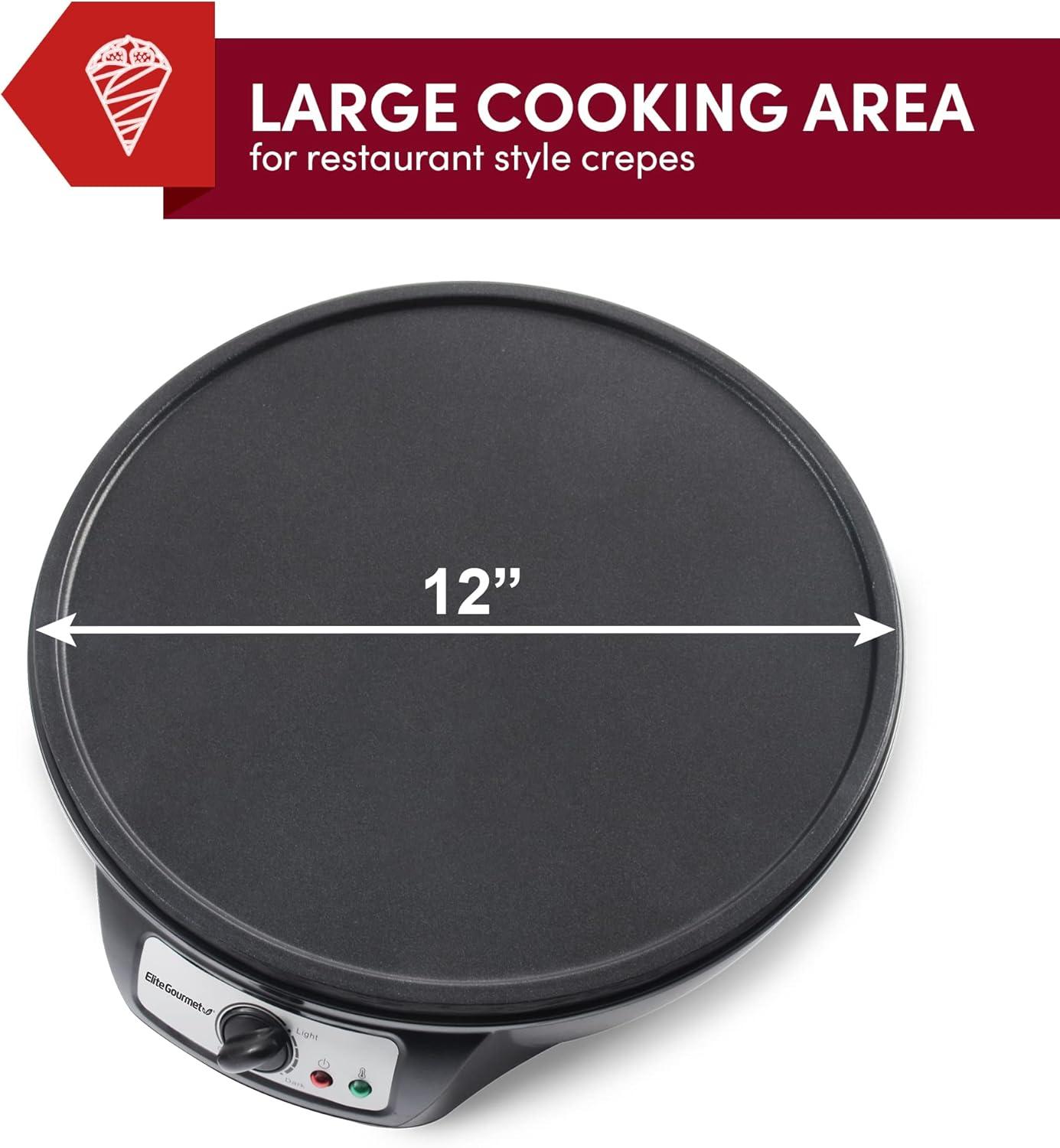 imageElite Gourmet EGR2722B Electric 105 x 85 Griddle Cooltouch Handles NonStick Surface RemovableAdjustable Thermostat Skid FreeRubber Feet Black12