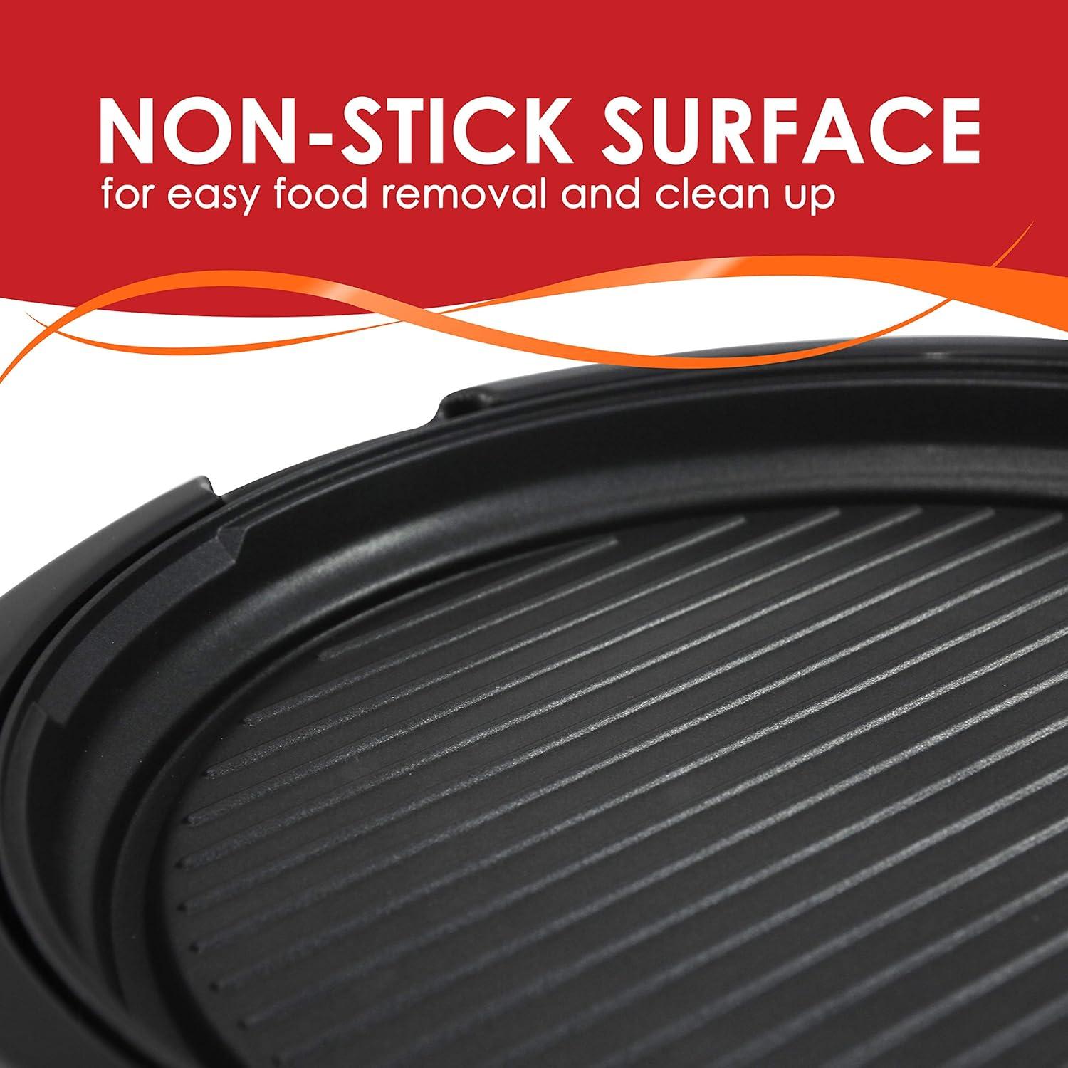 imageElite Gourmet EMG6505G Smokeless Indoor Electric BBQ Grill with Glass Lid Dishwasher Safe Nonstick Adjustable Temperature Fast Heat Up LowFat Meals Easy to Clean Design Stainless SteelBlack