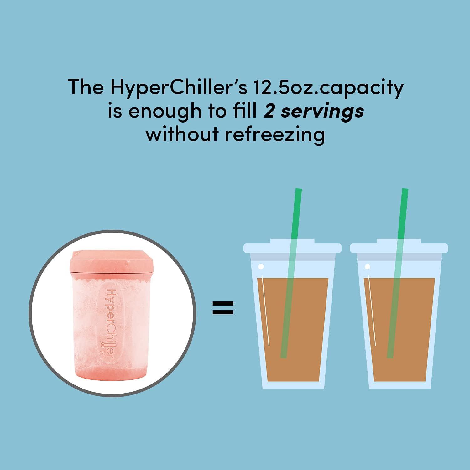 imageHyperChiller HC2BG Patented Iced CoffeeBeverage Cooler NEW IMPROVEDSTRONGER AND MORE DURABLE Ready in One Minute Reusable for Iced Tea Wine Spirits Alcohol Juice 125 Oz Slate BlueRose Gold