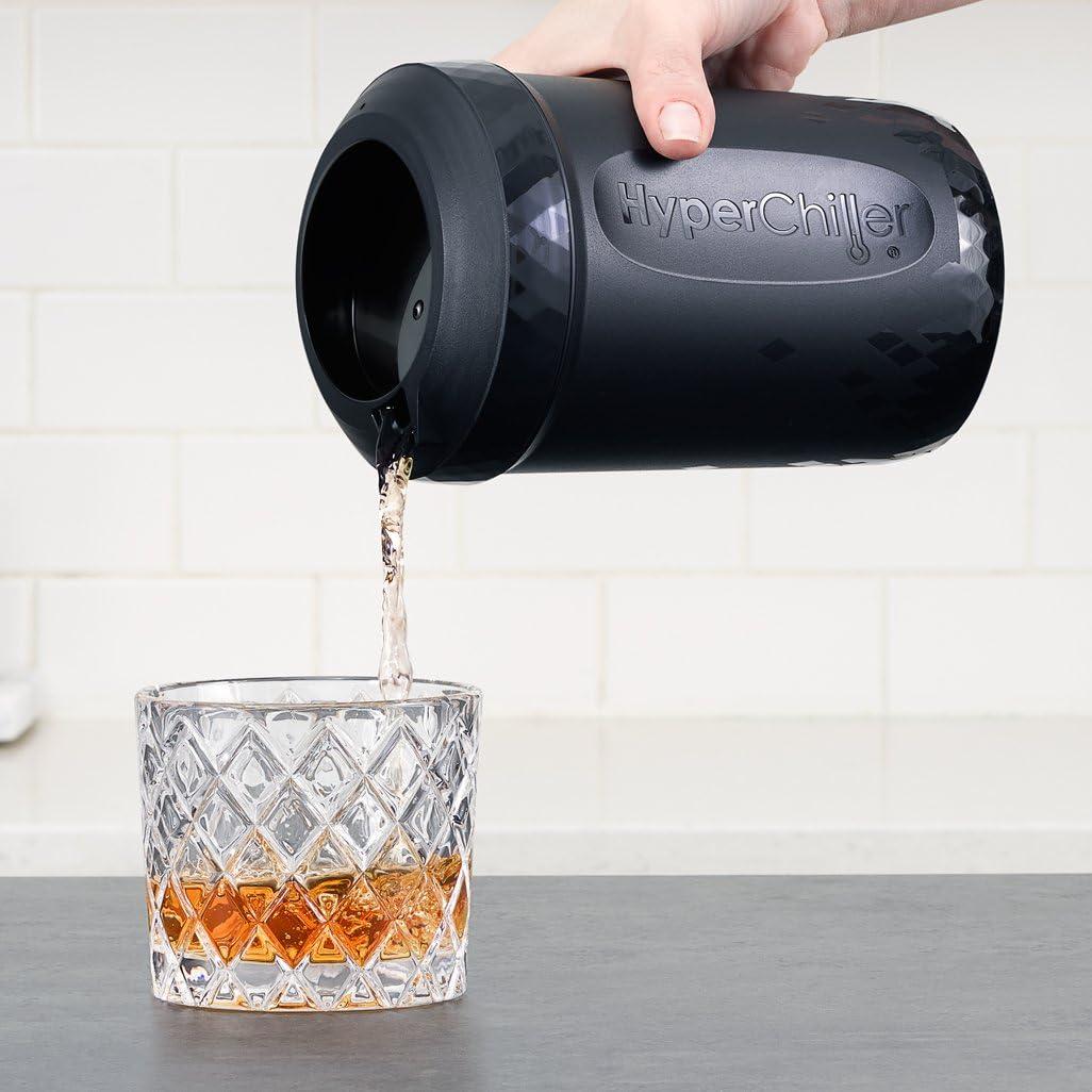 imageHyperChiller HC2BG Patented Iced CoffeeBeverage Cooler NEW IMPROVEDSTRONGER AND MORE DURABLE Ready in One Minute Reusable for Iced Tea Wine Spirits Alcohol Juice 125 Oz Slate BlueBlack