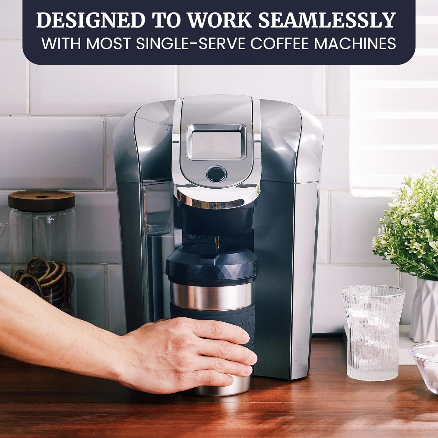 imageHyperChiller HC2BG Patented Iced CoffeeBeverage Cooler NEW IMPROVEDSTRONGER AND MORE DURABLE Ready in One Minute Reusable for Iced Tea Wine Spirits Alcohol Juice 125 Oz Slate BlueStainless Steel