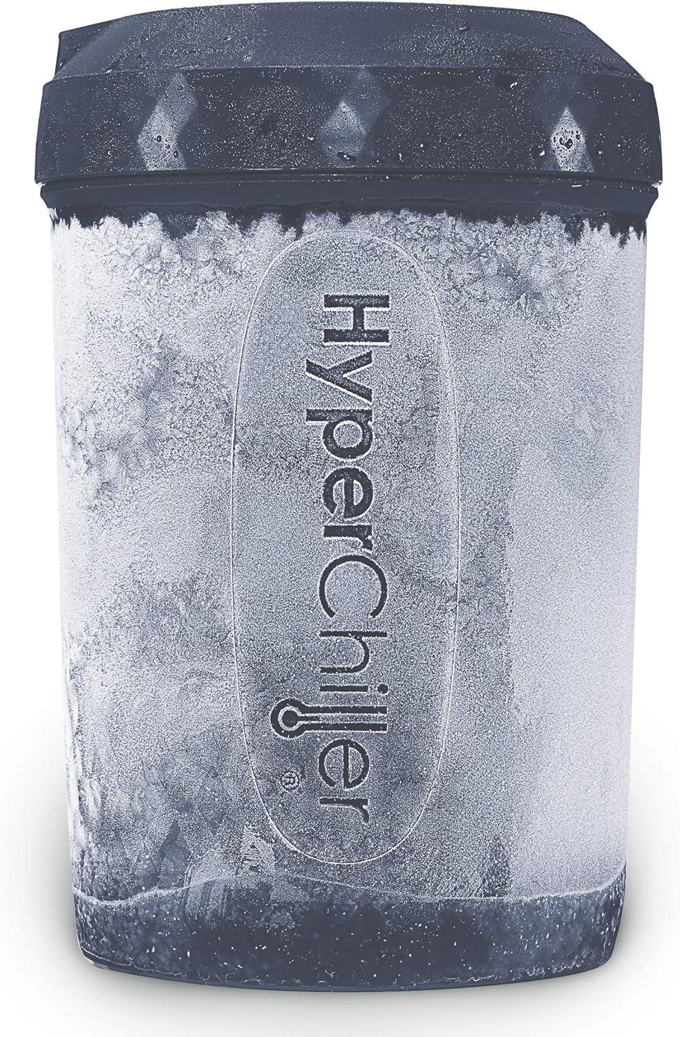 imageHyperChiller HC2CB Patented Iced CoffeeBeverage Cooler NEW IMPROVEDSTRONGER AND MORE DURABLE Ready in One Minute Reusable for Iced Tea Wine Spirits Alcohol Juice 125 Oz Charcoal BlackCharcoal Black