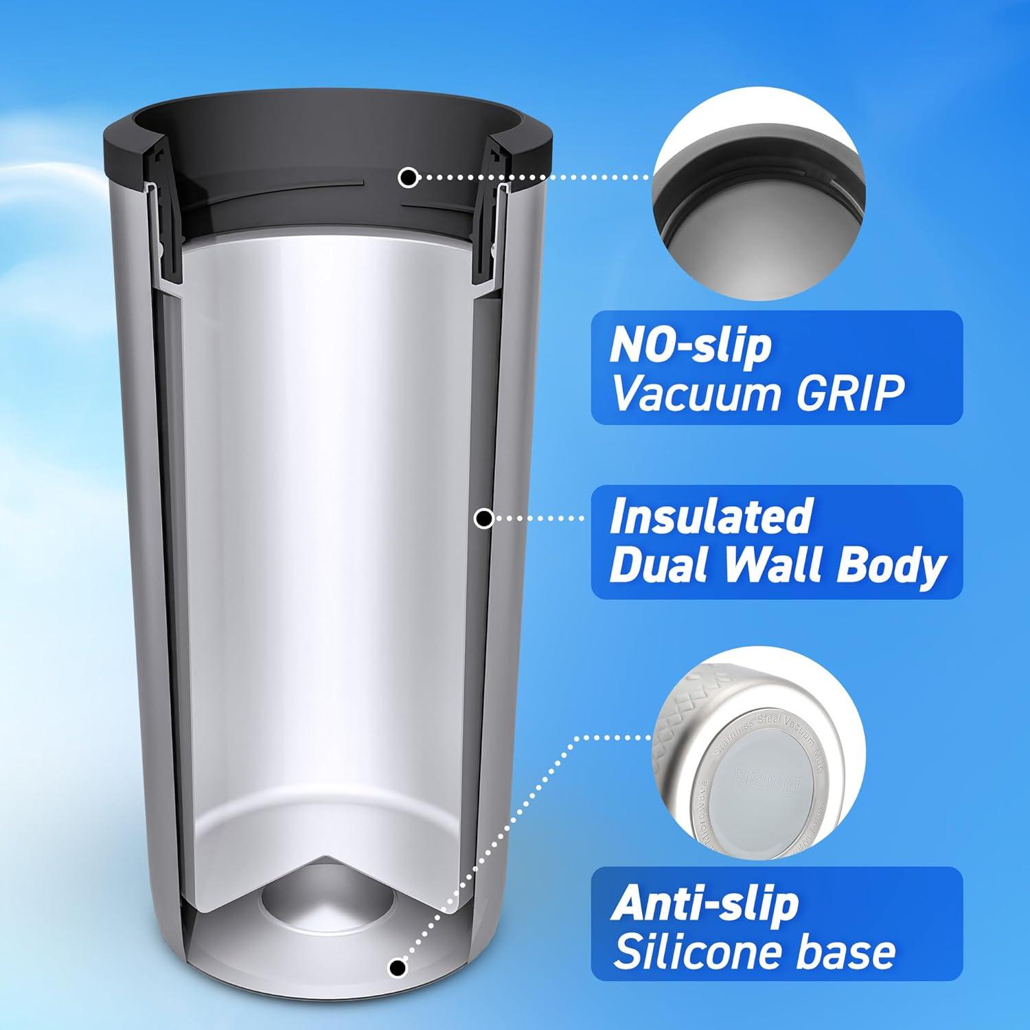 imageHyperChiller HC2CB Patented Iced CoffeeBeverage Cooler NEW IMPROVEDSTRONGER AND MORE DURABLE Ready in One Minute Reusable for Iced Tea Wine Spirits Alcohol Juice 125 Oz Charcoal BlackStainless Steel