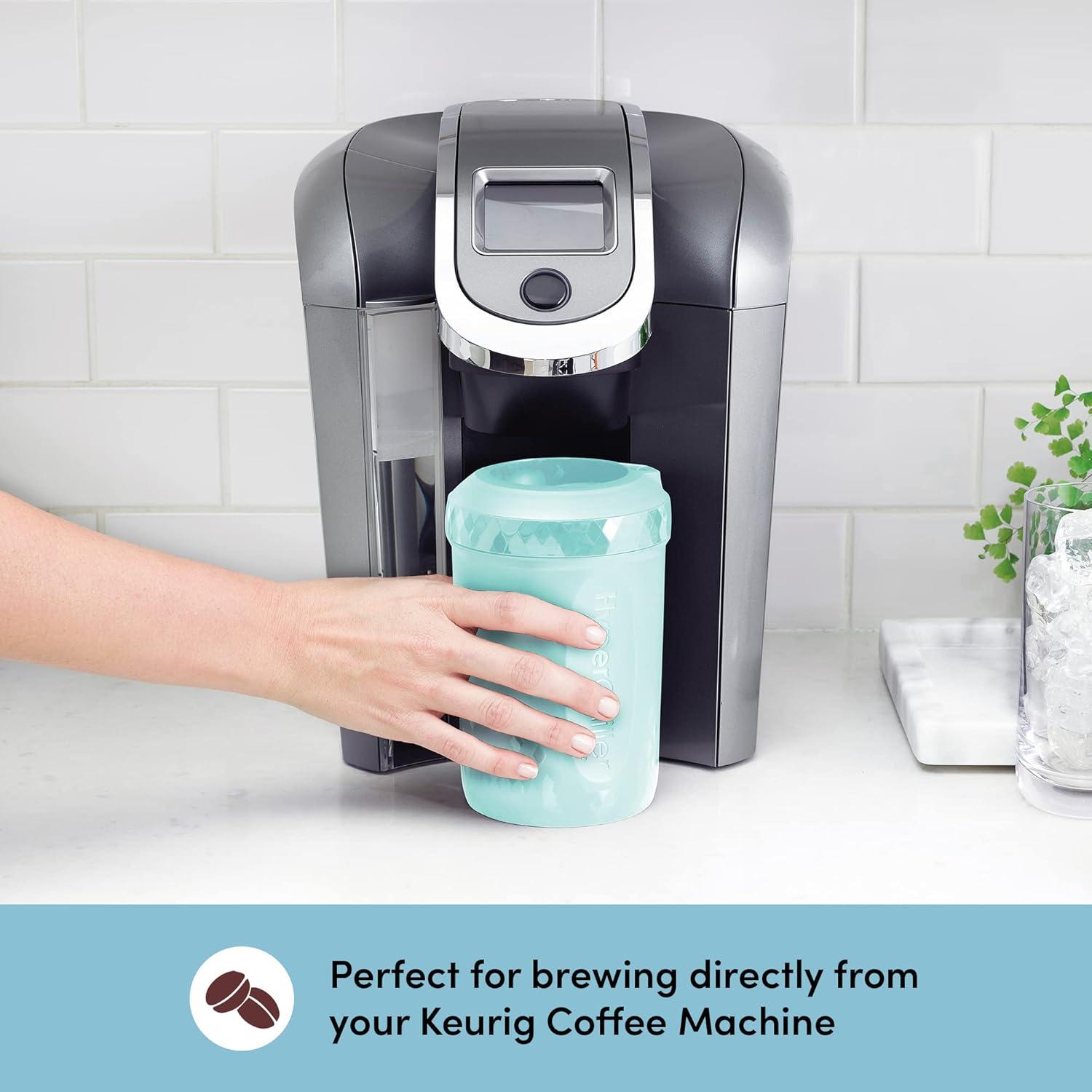 imageHyperChiller HC2M Patented Iced CoffeeBeverage Cooler NEW IMPROVEDSTRONGER AND MORE DURABLE Ready in One Minute Reusable for Iced Tea Wine Spirits Alcohol Juice 125 Oz SpearmintAqua Sky