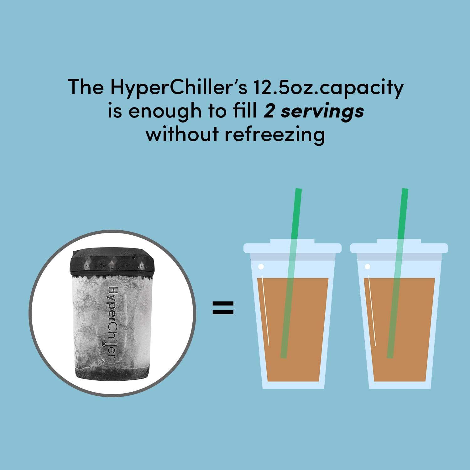 imageHyperChiller HC2M Patented Iced CoffeeBeverage Cooler NEW IMPROVEDSTRONGER AND MORE DURABLE Ready in One Minute Reusable for Iced Tea Wine Spirits Alcohol Juice 125 Oz SpearmintBlack
