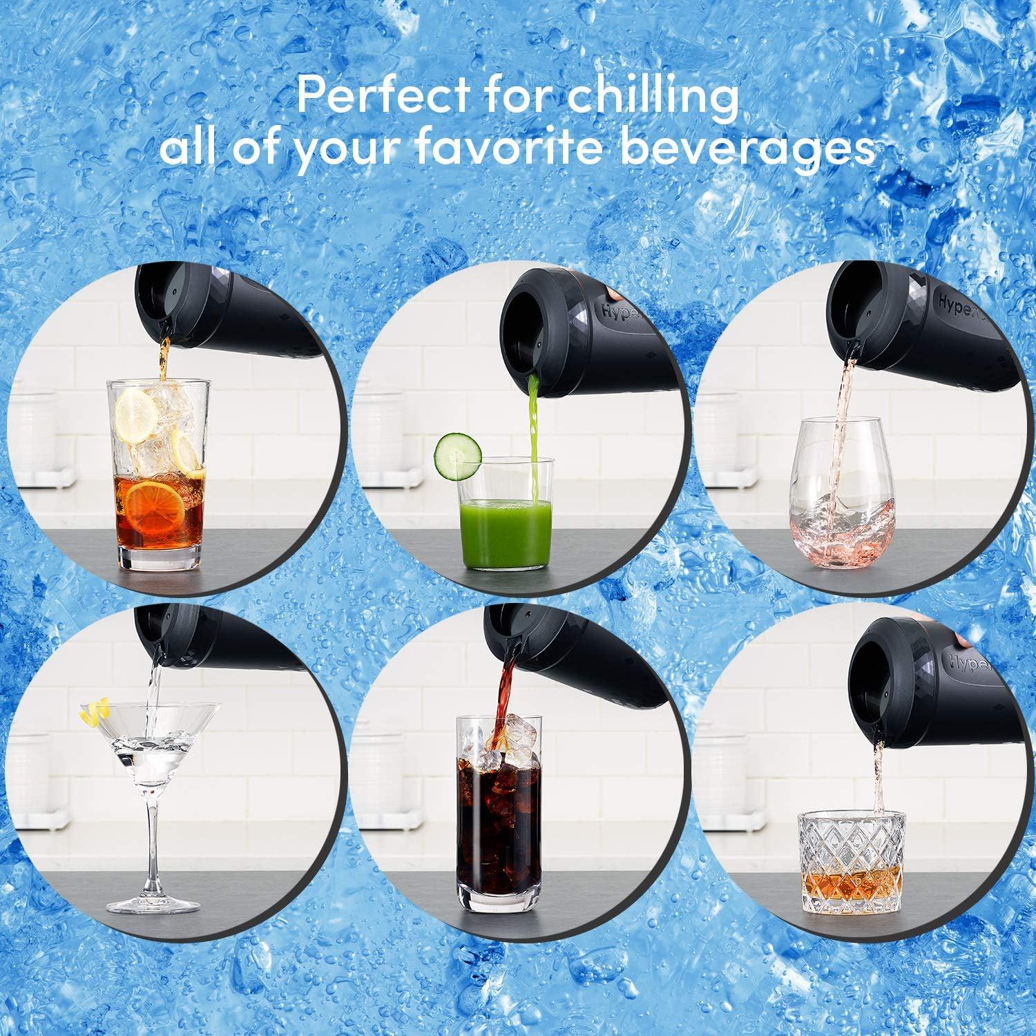 imageHyperChiller HC2M Patented Iced CoffeeBeverage Cooler NEW IMPROVEDSTRONGER AND MORE DURABLE Ready in One Minute Reusable for Iced Tea Wine Spirits Alcohol Juice 125 Oz SpearmintBlack