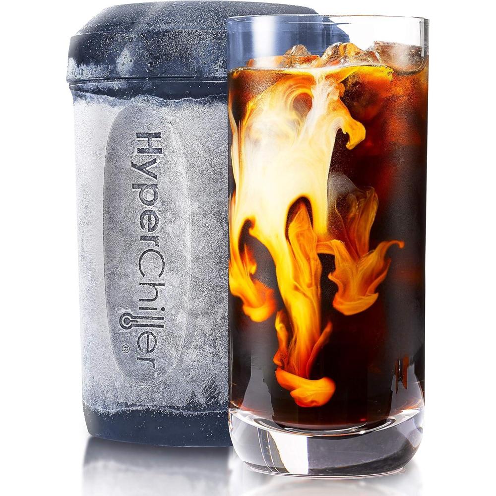 imageHyperChiller HC2BG Patented Iced CoffeeBeverage Cooler NEW IMPROVEDSTRONGER AND MORE DURABLE Ready in One Minute Reusable for Iced Tea Wine Spirits Alcohol Juice 125 Oz Slate BlueSlate Blue
