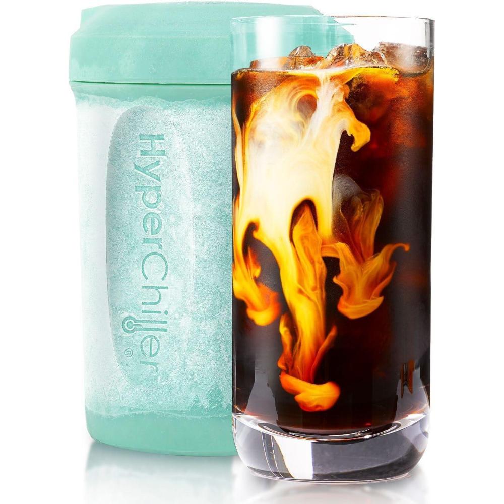 imageHyperChiller HC2CB Patented Iced CoffeeBeverage Cooler NEW IMPROVEDSTRONGER AND MORE DURABLE Ready in One Minute Reusable for Iced Tea Wine Spirits Alcohol Juice 125 Oz Charcoal BlackMint