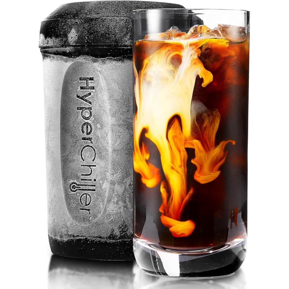 imageHyperChiller HC2M Patented Iced CoffeeBeverage Cooler NEW IMPROVEDSTRONGER AND MORE DURABLE Ready in One Minute Reusable for Iced Tea Wine Spirits Alcohol Juice 125 Oz SpearmintBlack