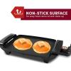 Elite Gourmet EGR2722A Electric 10.5″ x 8.5″ Griddle, Cool-touch Handles Non-Stick Surface, Removable/Adjustable Thermostat, Skid Free-Rubber Feet, Black(10.5″ x 8.5″)
