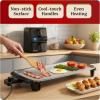 Elite Gourmet EGR-2722B Electric 10.5″ x 8.5″ Griddle, Cool-touch Handles Non-Stick Surface, Removable/Adjustable Thermostat, Skid Free-Rubber Feet, Black(10″ x 20″)