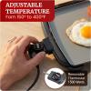 Elite Gourmet EGR-2722B Electric 10.5″ x 8.5″ Griddle, Cool-touch Handles Non-Stick Surface, Removable/Adjustable Thermostat, Skid Free-Rubber Feet, Black(10″ x 20″)