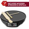 Elite Gourmet EGR-2722B Electric 10.5″ x 8.5″ Griddle, Cool-touch Handles Non-Stick Surface, Removable/Adjustable Thermostat, Skid Free-Rubber Feet, Black(12″)