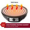 Elite Gourmet EGR-2722B Electric 10.5″ x 8.5″ Griddle, Cool-touch Handles Non-Stick Surface, Removable/Adjustable Thermostat, Skid Free-Rubber Feet, Black(12″)