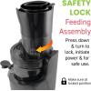 Elite Gourmet EJX017 Whole Fruit 3” Feeding Chute, Dynamic Masticating Slow Juicer, High Yield Cold Press Juice Extractor, Nutrient and Vitamin Dense, Easy to Clean, 27 oz Juice Cup, Black(Black)