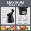 Elite Gourmet EJX017 Whole Fruit 3” Feeding Chute, Dynamic Masticating Slow Juicer, High Yield Cold Press Juice Extractor, Nutrient and Vitamin Dense, Easy to Clean, 27 oz Juice Cup, Black(Graphite)