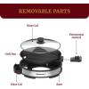 Elite Gourmet EMG6505G 12″ Smokeless Indoor Electric BBQ Grill with Glass Lid Dishwasher Safe, Nonstick, Adjustable Temperature, Fast Heat Up, Low-Fat Meals Easy to Clean Design(12″)