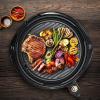 Elite Gourmet EMG6505G Smokeless Indoor Electric BBQ Grill with Glass Lid, Dishwasher Safe, Nonstick, Adjustable Temperature, Fast Heat Up, Low-Fat Meals Easy to Clean Design, Stainless Steel(Granite)