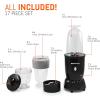 Elite Gourmet EPB-1800A# 17-Piece Personal Drink Mixer Blender, Sports Blender 16 Oz capacity, Includes Chopping and Blending Blade, Drink Lids and Extra Cups(New Version)