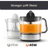 Elite Gourmet ETS623 BPA-Free 40-Watt Electric Citrus Juicer, Compact, Large Volume, Pulp Control, Oranges, Lemons, Limes, Grapefruits with Easy Pour Spout, 24oz, Black/Stainless Steel