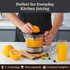Elite Gourmet ETS623 BPA-Free 40-Watt Electric Citrus Juicer, Compact, Large Volume, Pulp Control, Oranges, Lemons, Limes, Grapefruits with Easy Pour Spout, 24oz, Black/Stainless Steel