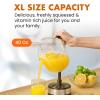 Elite Gourmet ETS740 BPA-Free 40-Watt Electric Citrus Juicer with 2 Cones, Compact, Large Volume, Pulp Control, Oranges, Lemons, Limes, Grapefruits with Easy Pour Spout, 1.2L, Black/Stainless Steel(40 ounce)