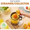 Elite Gourmet ETS740 BPA-Free 40-Watt Electric Citrus Juicer with 2 Cones, Compact, Large Volume, Pulp Control, Oranges, Lemons, Limes, Grapefruits with Easy Pour Spout, 1.2L, Black/Stainless Steel(40 ounce)