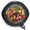 Elite Gourmet EMG6505G Smokeless Indoor Electric BBQ Grill with Glass Lid, Dishwasher Safe, Nonstick, Adjustable Temperature, Fast Heat Up, Low-Fat Meals Easy to Clean Design, Stainless Steel(Granite)