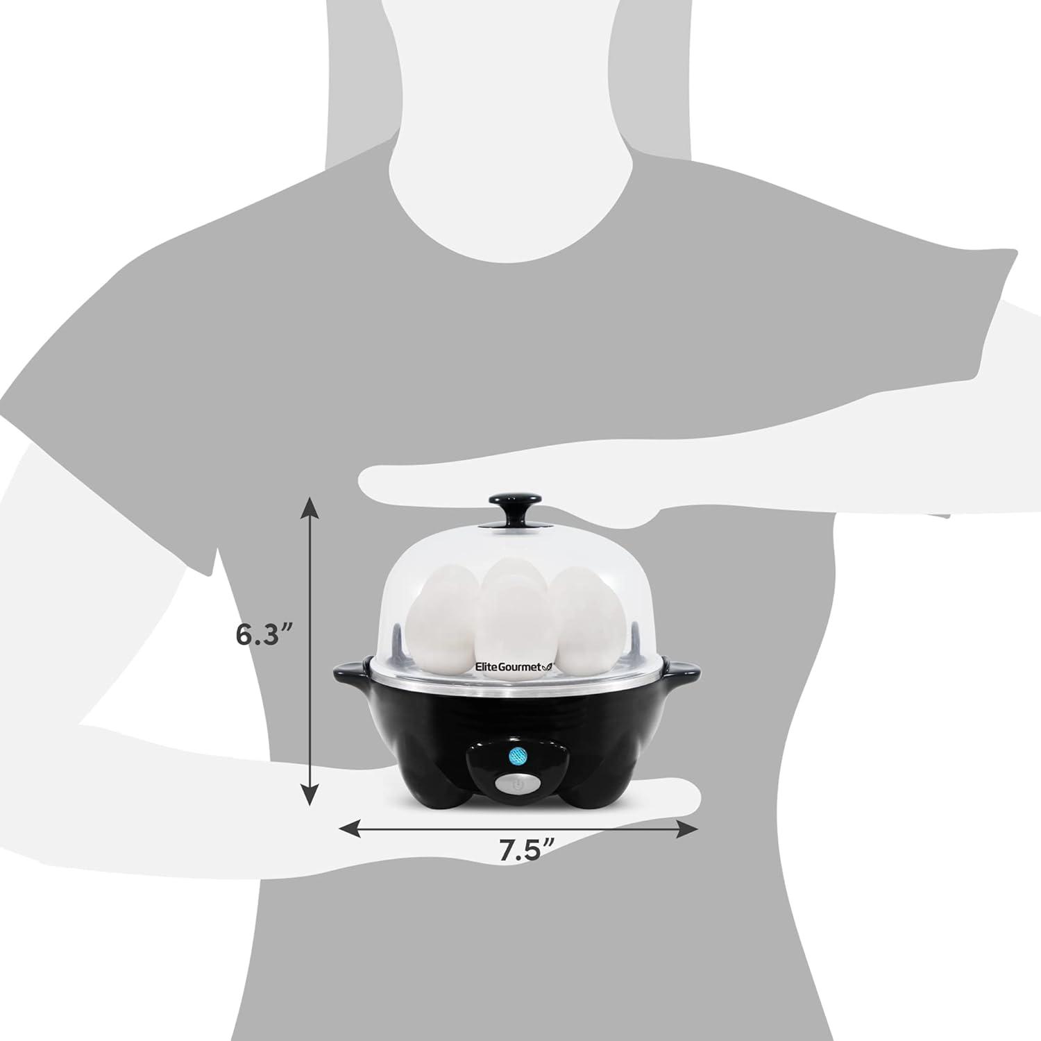 imageElite Gourmet EGC1405M 2Tiered Rapid Egg Cooker 5Egg Poacher Omelets Soft Medium HardBoiled Eggs with Auto ShutOff and Buzzer BPA Free 14 eggs MintBlack