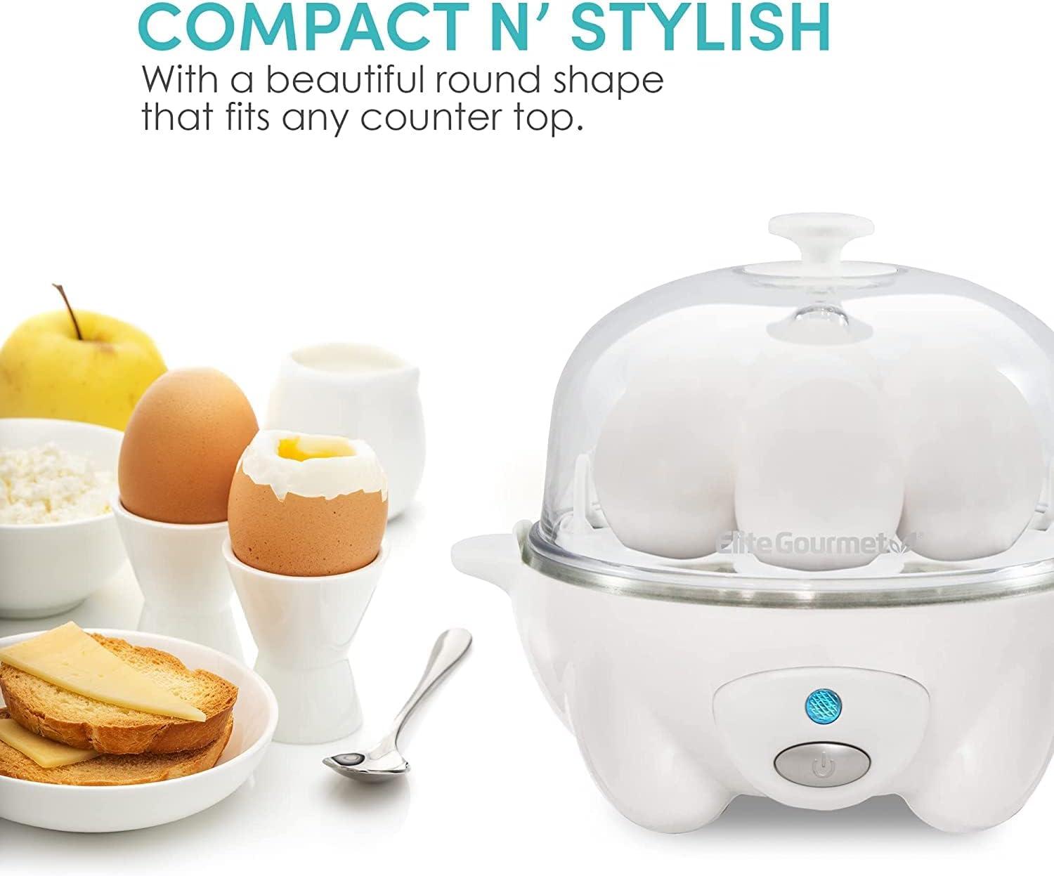 imageElite Gourmet EGC1405M 2Tiered Rapid Egg Cooker 5Egg Poacher Omelets Soft Medium HardBoiled Eggs with Auto ShutOff and Buzzer BPA Free 14 eggs MintWhite