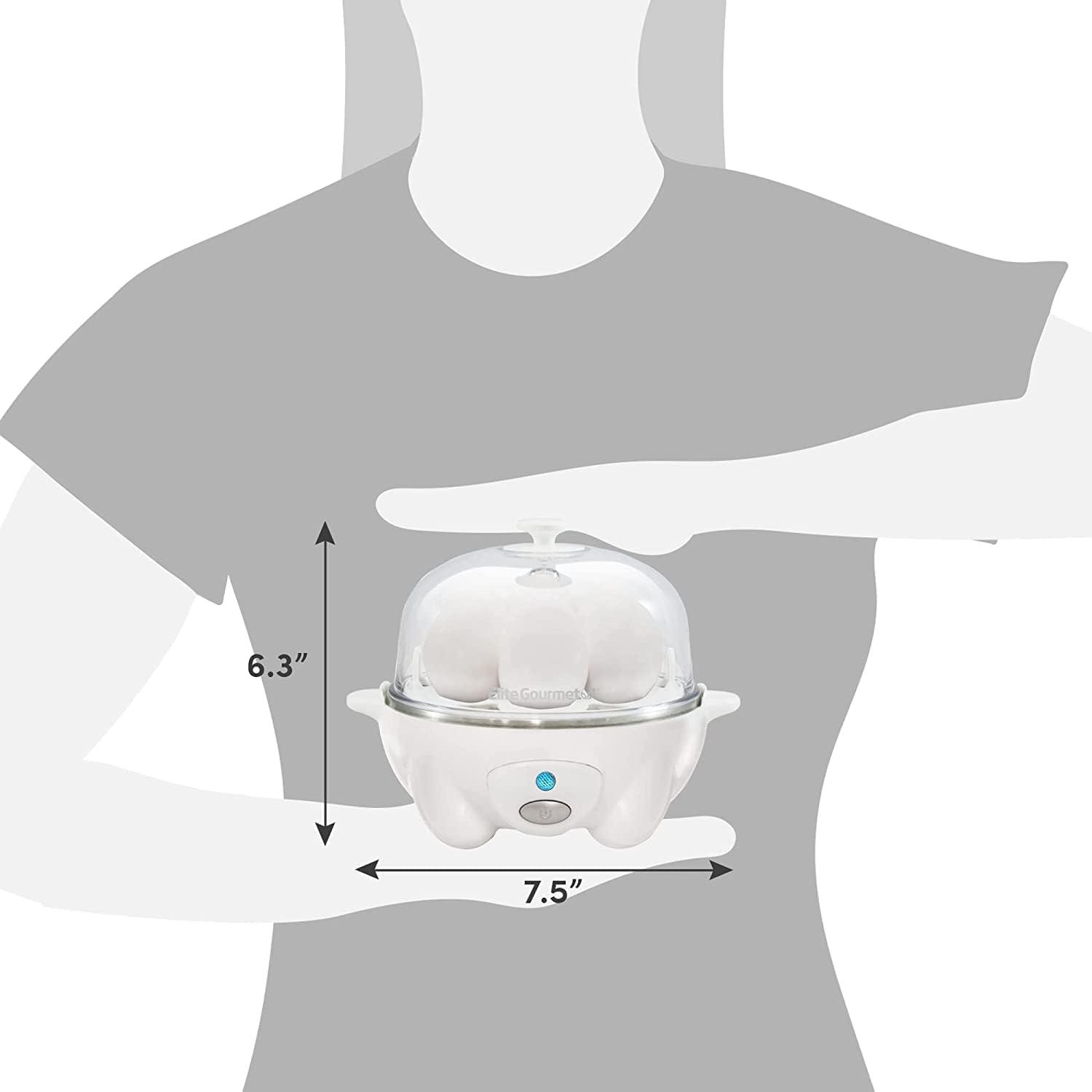 imageElite Gourmet EGC1405M 2Tiered Rapid Egg Cooker 5Egg Poacher Omelets Soft Medium HardBoiled Eggs with Auto ShutOff and Buzzer BPA Free 14 eggs MintWhite