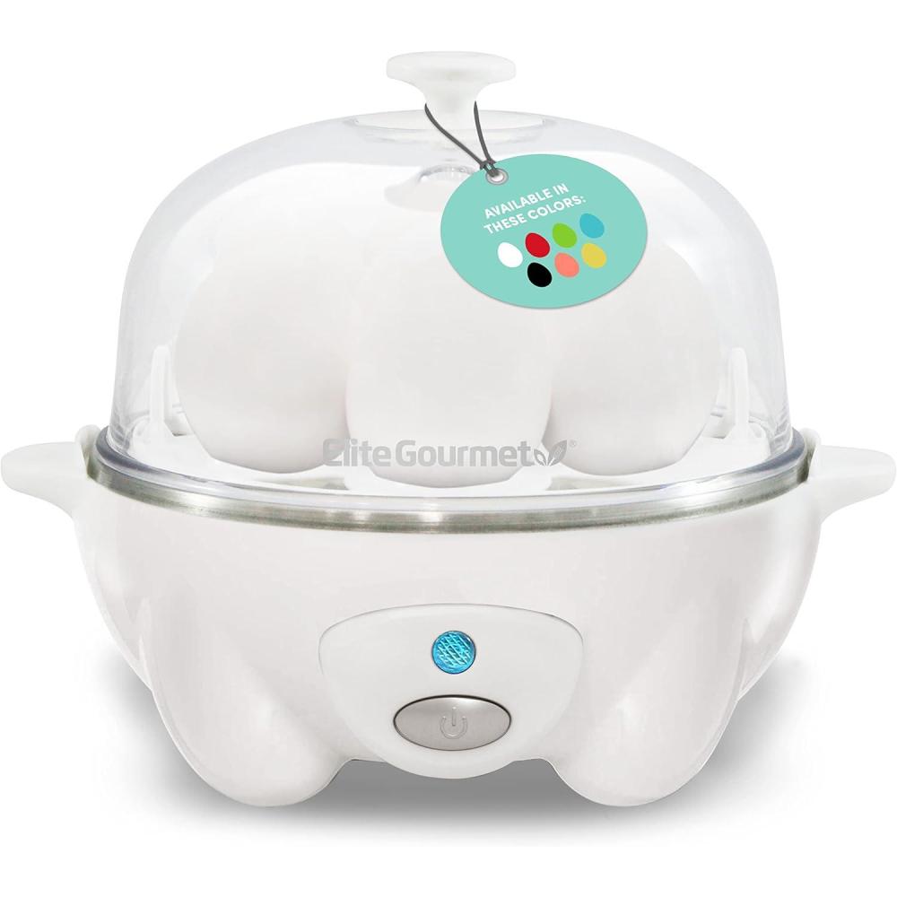 imageElite Gourmet EGC1405M 2Tiered Rapid Egg Cooker 5Egg Poacher Omelets Soft Medium HardBoiled Eggs with Auto ShutOff and Buzzer BPA Free 14 eggs MintWhite