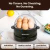 Elite Gourmet 7-Egg Electric Egg Cooker with Voice Alerts – Soft, Medium & Hard-Boiled Eggs Made Perfectly – Fast, No-Monitoring Breakfast Cooker, Auto Shut-Off
