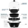 Elite Gourmet EGC1405M 2-Tiered Rapid Egg Cooker, 5-Egg Poacher, Omelets, Soft, Medium, Hard-Boiled Eggs with Auto Shut-Off and Buzzer, BPA Free, 14 eggs, Mint(Black)