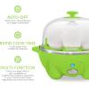 Elite Gourmet EGC1405M 2-Tiered Rapid Egg Cooker, 5-Egg Poacher, Omelets, Soft, Medium, Hard-Boiled Eggs with Auto Shut-Off and Buzzer, BPA Free, 14 eggs, Mint(Lime Green)