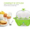 Elite Gourmet EGC1405M 2-Tiered Rapid Egg Cooker, 5-Egg Poacher, Omelets, Soft, Medium, Hard-Boiled Eggs with Auto Shut-Off and Buzzer, BPA Free, 14 eggs, Mint(Lime Green)