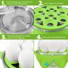 Elite Gourmet EGC1405M 2-Tiered Rapid Egg Cooker, 5-Egg Poacher, Omelets, Soft, Medium, Hard-Boiled Eggs with Auto Shut-Off and Buzzer, BPA Free, 14 eggs, Mint(Lime Green)