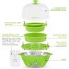 Elite Gourmet EGC1405M 2-Tiered Rapid Egg Cooker, 5-Egg Poacher, Omelets, Soft, Medium, Hard-Boiled Eggs with Auto Shut-Off and Buzzer, BPA Free, 14 eggs, Mint(Lime Green)