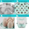 Elite Gourmet EGC1405M 2-Tiered Rapid Egg Cooker, 5-Egg Poacher, Omelets, Soft, Medium, Hard-Boiled Eggs with Auto Shut-Off and Buzzer, BPA Free, 14 eggs, Mint(Mint)