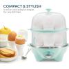 Elite Gourmet EGC1405M 2-Tiered Rapid Egg Cooker, 5-Egg Poacher, Omelets, Soft, Medium, Hard-Boiled Eggs with Auto Shut-Off and Buzzer, BPA Free, 14 eggs, Mint(Mint)