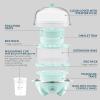 Elite Gourmet EGC1405M 2-Tiered Rapid Egg Cooker, 5-Egg Poacher, Omelets, Soft, Medium, Hard-Boiled Eggs with Auto Shut-Off and Buzzer, BPA Free, 14 eggs, Mint(Mint)