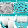 Elite Gourmet EGC1405M 2-Tiered Rapid Egg Cooker, 5-Egg Poacher, Omelets, Soft, Medium, Hard-Boiled Eggs with Auto Shut-Off and Buzzer, BPA Free, 14 eggs, Mint(Teal)