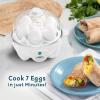 Elite Gourmet EGC1405M 2-Tiered Rapid Egg Cooker, 5-Egg Poacher, Omelets, Soft, Medium, Hard-Boiled Eggs with Auto Shut-Off and Buzzer, BPA Free, 14 eggs, Mint(White)
