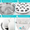 Elite Gourmet EGC1405M 2-Tiered Rapid Egg Cooker, 5-Egg Poacher, Omelets, Soft, Medium, Hard-Boiled Eggs with Auto Shut-Off and Buzzer, BPA Free, 14 eggs, Mint(White)