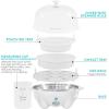 Elite Gourmet EGC1405M 2-Tiered Rapid Egg Cooker, 5-Egg Poacher, Omelets, Soft, Medium, Hard-Boiled Eggs with Auto Shut-Off and Buzzer, BPA Free, 14 eggs, Mint(White)
